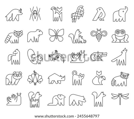 Animals logos collection. Animal logo set. Icon design