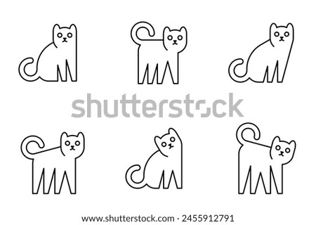 Set of Cat logo. Icon design. Template elements