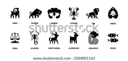 Astrological zodiac signs. Horoscope zodiac signs. Icon design