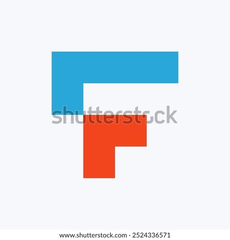 Letter F logo. Icon design. Template elements. Geometric abstract logos