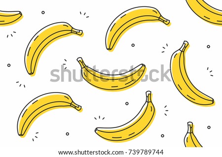 Bananas seamless pattern. Vector illustration