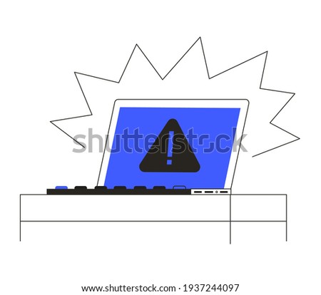 Blue screen of death or computer malfunction concept for web or ui design and ads. Malware or bug in software or program. Data recovery from a corrupted or inaccessible hard drive vector illustration.