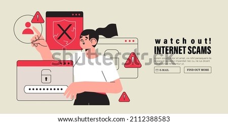 Person noticed suspicious activity or log-in attempts on account, information or personal data leak. Danger sign password was corrupted. Internet fraud or scam attack victim try to change password. Foto stock © 