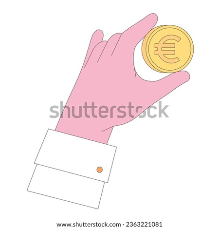 Similar – Image, Stock Photo Hands take out Euro from wallet