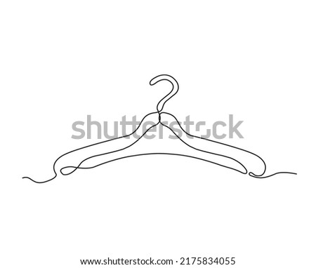 Continuous line hanger illustration. One line minimal drawing design