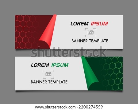 Low polygon banner small shadow on the grey background template and business concept for media, website, poster banner template, copy space for text or design