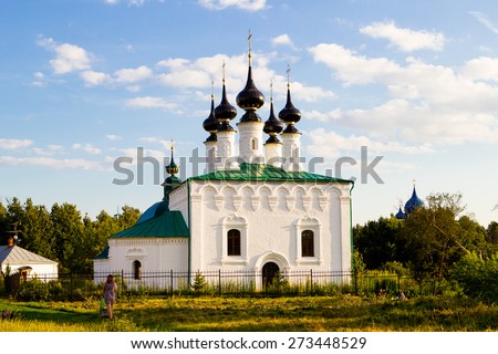 Russia, Vladimir region, Log-Jerusalem church, the Church of the Entry into Jerusalem, the center of Suzdal, Trading Rows area, historical places.