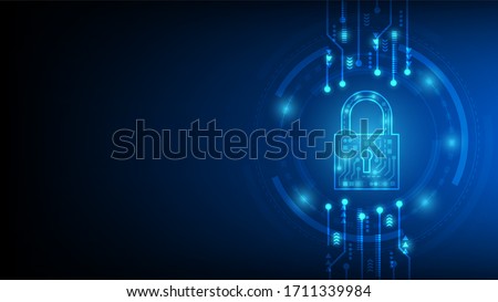 Cyber technology security, network protection background design, vector illustration