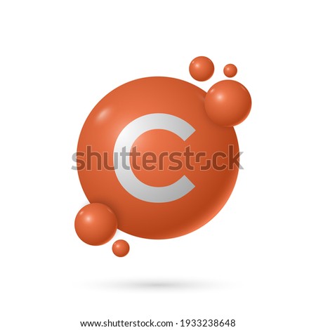 Vitamin C natural essence capsule, medicine and health, vector illustration Stock fotó © 