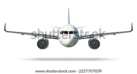 Aircraft or airplane on front view, vector illustration