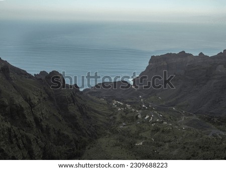 Similar – Image, Stock Photo Mirador de Ermita de las Nieves in Lanzarote, Spain