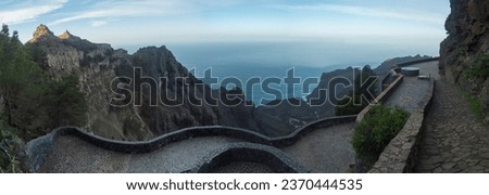 Similar – Image, Stock Photo Mirador de Ermita de las Nieves in Lanzarote, Spain