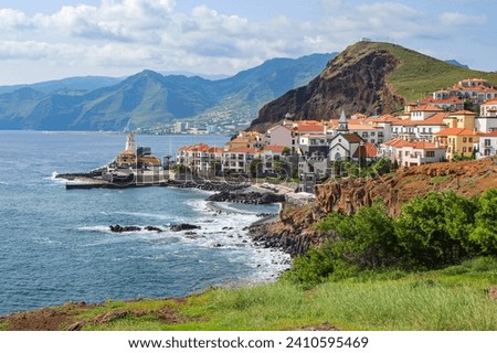 Similar – Image, Stock Photo Shore near sea with cliffs at sunset time