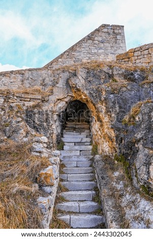 Image, Stock Photo Passage in old masonry to a staircase and other parts of the building