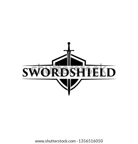 Sword and shield logo design - Vector 