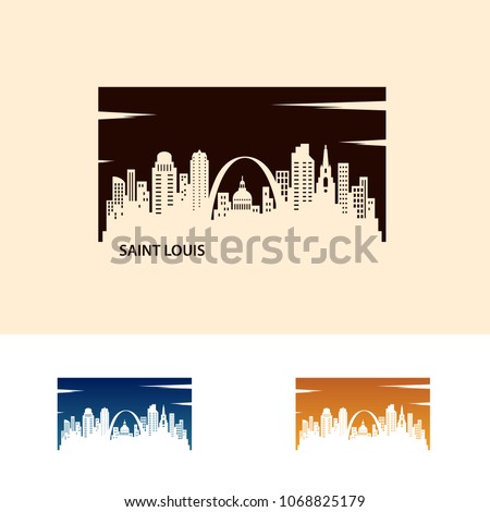 Saint Louis City Skyline Logo Vector