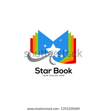 star book logo designs, open book logo design template, education logo designs concept