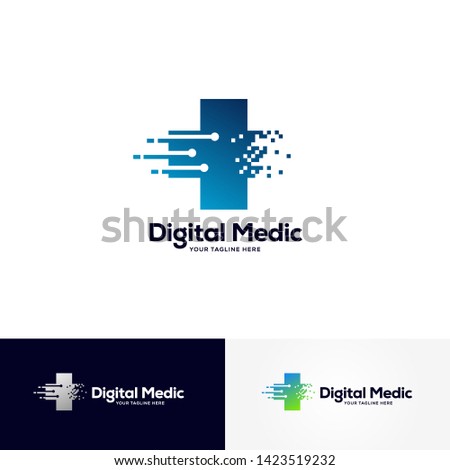 digital medic logo designs template, healthcare logo designs	