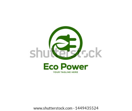 eco power logo design template, creative leaf logo design vector