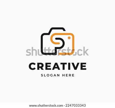 SP logo photography abstract tech frame camera group minimalist creative vector logo design