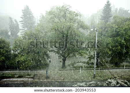 SOFIA, BULGARIA - JULY 8: Flood and hail storm in Sofia, Bulgaria on JULY 8, 2014.