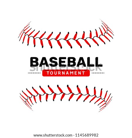 Baseball lace ball illustration isolated symbol. Vector baseball background sport design.