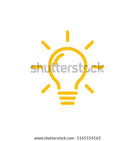 Effective thinking concept solution bulb icon with innovation idea. Solution isolated symbol.