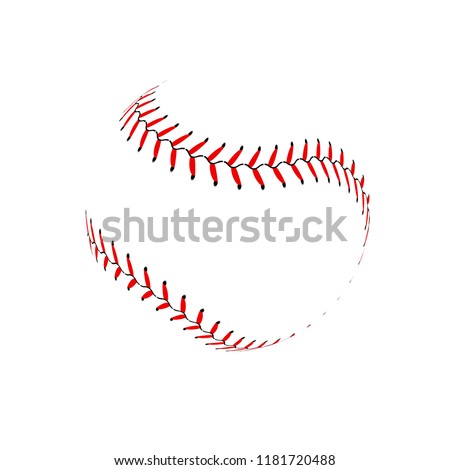 Baseball lace ball illustration isolated symbol. Vector baseball background sport design.