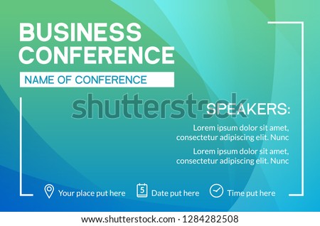 Business conference simple template invitation. Geometric magazine conference or poster business meeting design banner.