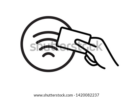 Contactless NFC wireless pay sign logo. Credit card nfc payment vector concept.