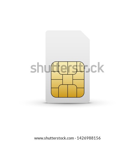 Sim card vector mobile phone icon chip. Simcard isolated 3d design gsm.