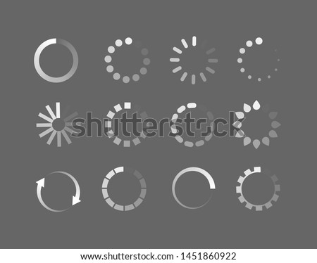 Loader icon vector circle button. Load sign ymbol progress bar for upload download round process.