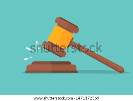 Judje hammer icon law gavel. Auction court hammer bid authority concept symbol.