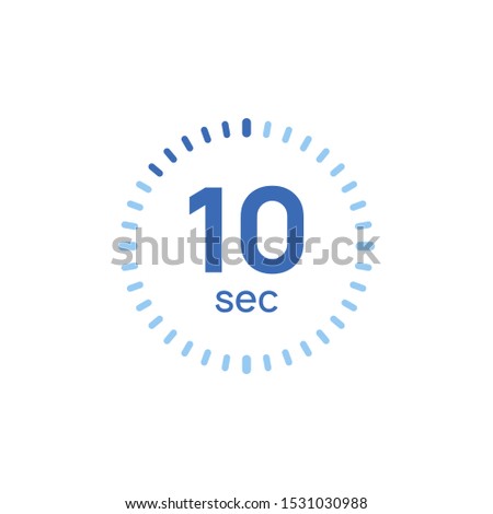 10 second timer clock. 10 sec stopwatch icon countdown time digital stop chronometer.
