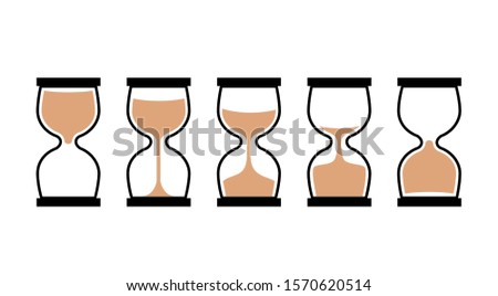 Sand clock time icon. Hour glass sand watch timer. Hourglass illustration flat sandclock.