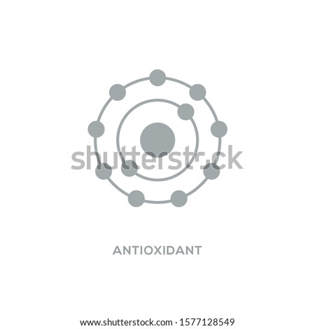 Antioxidant vector icon, radical free oxidant molecule. Imagine de stoc © 