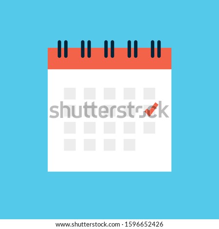 Calendar vector icon, graphic appointment flat calendar icon month time agenda.