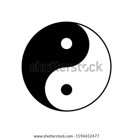 Yin yang vector symbol icon. Yinyang taoism chinese sign.