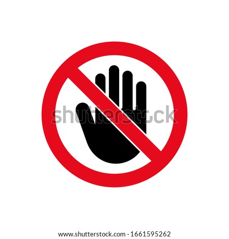 Hand forbidden stop icon. Vector warning symbol stop entry sign concept