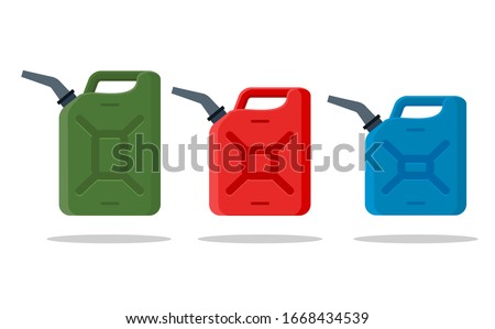 Gasoline fuel canister vector icon. Petrol can gallon gas tank fuel container