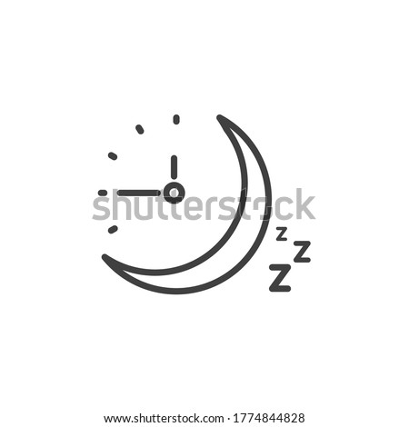 Sleep time clock icon. Countdown future day night time vector icon