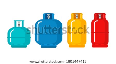 Gas cylinder vector tank. Lpg propane bottle icon container. Oxygen gas cylinder canister fuel storage