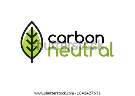 Carbon neutral icon logo. CO2 energy monoxide carbon ecology background label concept