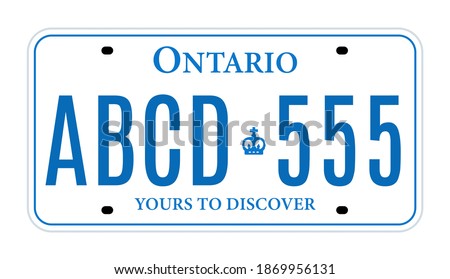 Ontario Canada car license plate registration vector design template