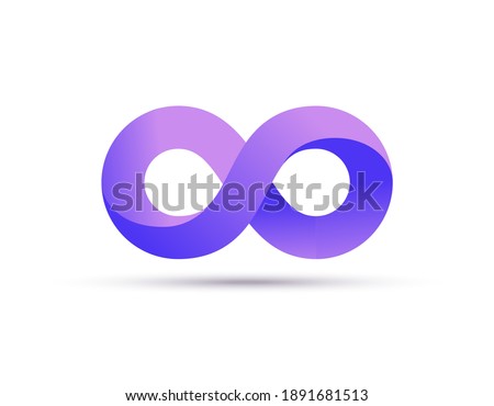 Infinity logo symbol loop icon, infinite 8 mobius cycle