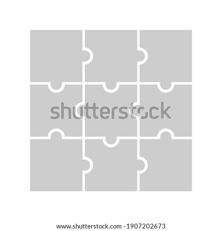 9 puzzle piece jigsaw concept vector background. 3x3 business puzzle design