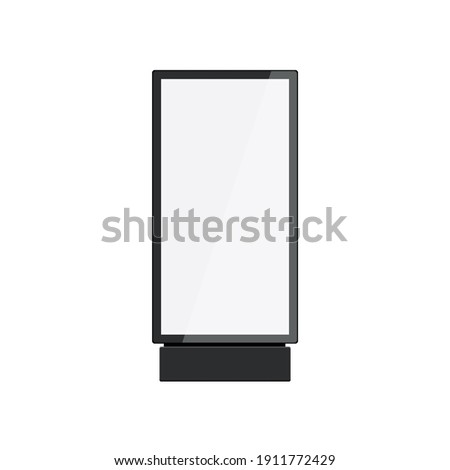 Totem light box billboard advertising poster mockup. Digital lightbox icon black display banner