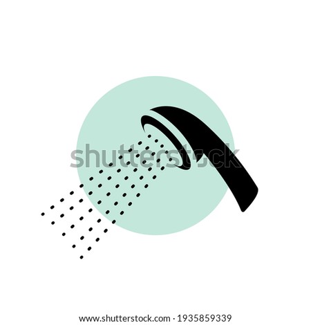 Shower vector head icon. Water shower symbol bathroom sign pictogram