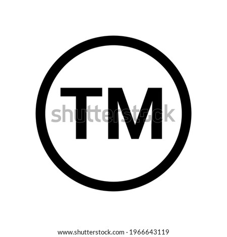 Trademark tm sign logo symbol. Copyright TM sign trade mark vector logo Imagine de stoc © 