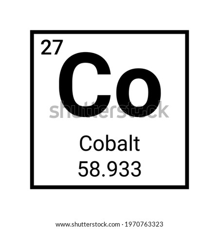 Cobalt chemical element. Atom cobalt symbol periodic table